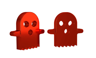 Red Ghost icon isolated on transparent background. Happy Halloween party.