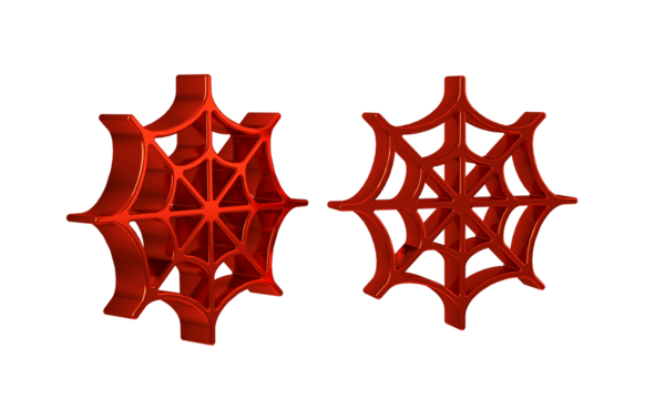 Red Spider web icon isolated on transparent background. Cobweb sign. Happy Halloween party.