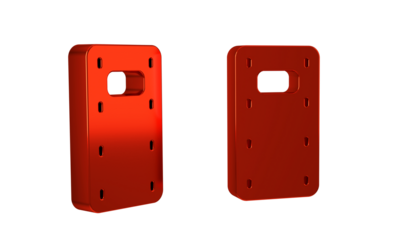 Red Military assault shield icon isolated on transparent background.