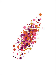 Circle frames are colored. Colored frame with a circle pattern on a white background. Frame with random bright circles. Brochure cover templates. Vector illustration