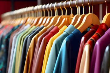 colorful clothes hangers - Ai Generated