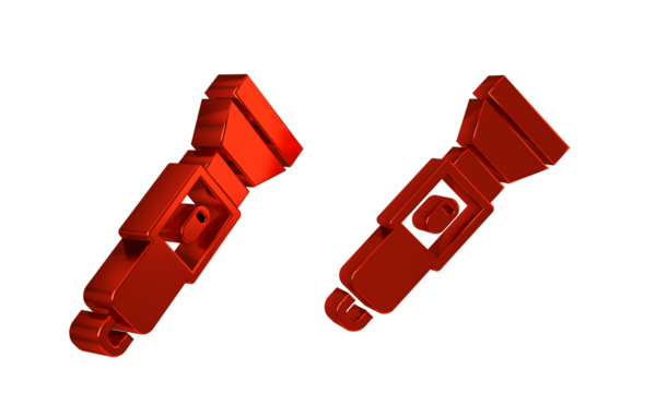 Red Flashlight icon isolated on transparent background.