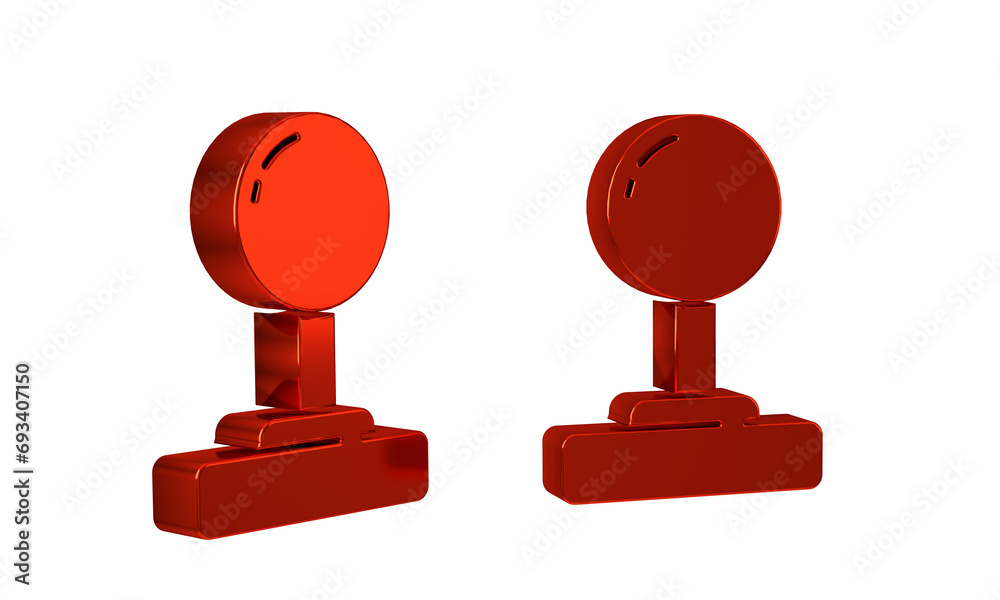 Poster red joystick for arcade machine icon isolated on transparent background. joystick gamepad.