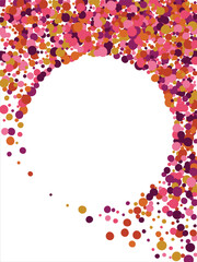Round frame made of colored circles. banner Place for text. Horizontal background. Vector illustration.