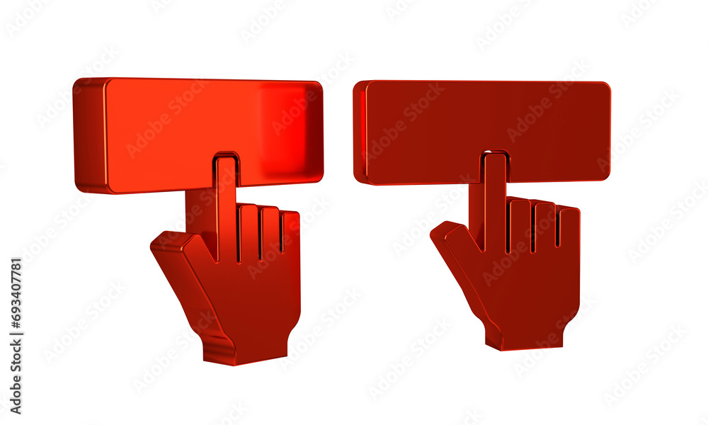 Poster red computer keyboard icon isolated on transparent background. pc component sign.
