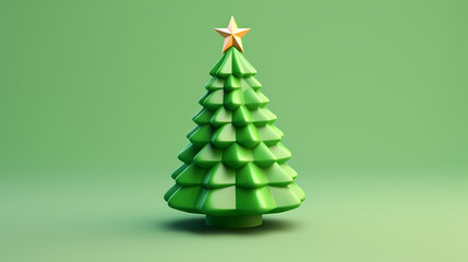 Stylized 3D Christmas trees with festive decorations, embodying the joyful spirit of the holiday season