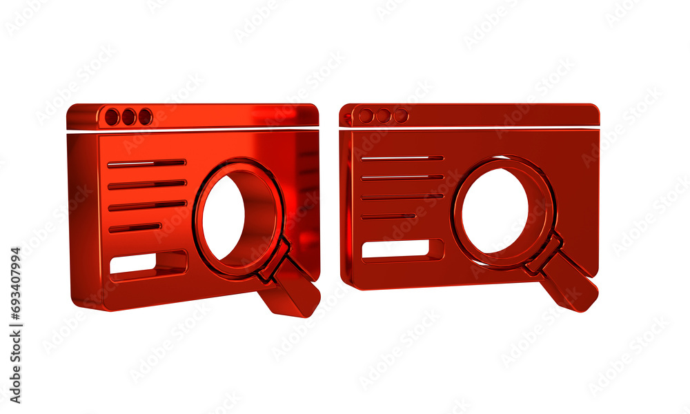 Poster red ui or ux design icon isolated on transparent background.