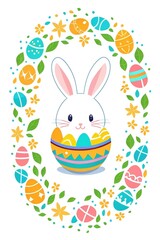 Easter White background illustration-