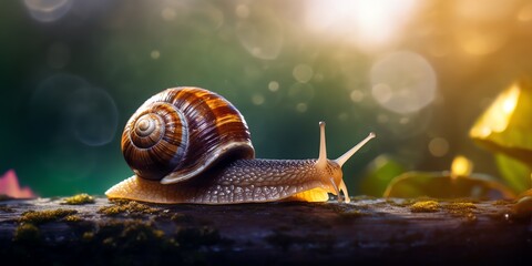 a snail on a rock - Powered by Adobe