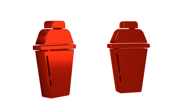 Red Cocktail shaker icon isolated on transparent background.