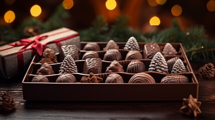 Chocolate box delicious truffles close up - 693408909