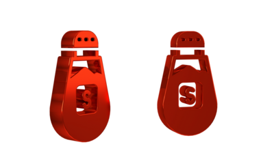 Red Salt icon isolated on transparent background. Cooking spices.