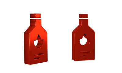 Red Tabasco sauce icon isolated on transparent background. Chili cayenne spicy pepper sauce.