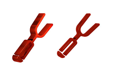 Red Barbecue fork icon isolated on transparent background. BBQ fork sign. Barbecue and grill tool.