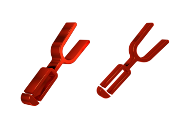 Red Barbecue fork icon isolated on transparent background. BBQ fork sign. Barbecue and grill tool.