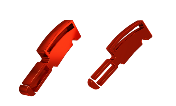 Red Meat chopper icon isolated on transparent background. Butcher knife. Kitchen knife for meat. Butcher knife.