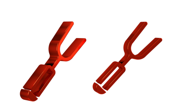 Red Barbecue fork icon isolated on transparent background. BBQ fork sign. Barbecue and grill tool.