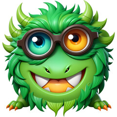 Fototapeta premium Cute monster character green for shirt design