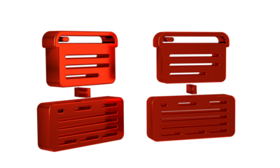 Red Server, Data, Web Hosting icon isolated on transparent background.