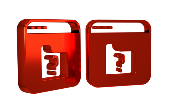 Red File missing icon isolated on transparent background. - Powered by Adobe