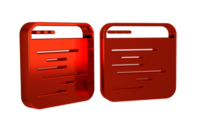 Red Software, web developer programming code icon isolated on transparent background. Javascript computer script random parts of program code.