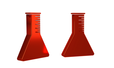 Red Oil petrol test tube icon isolated on transparent background.
