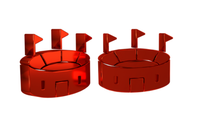 Red Hockey stadium icon isolated on transparent background. Hockey arena.