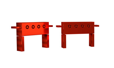 Red Hockey table icon isolated on transparent background.