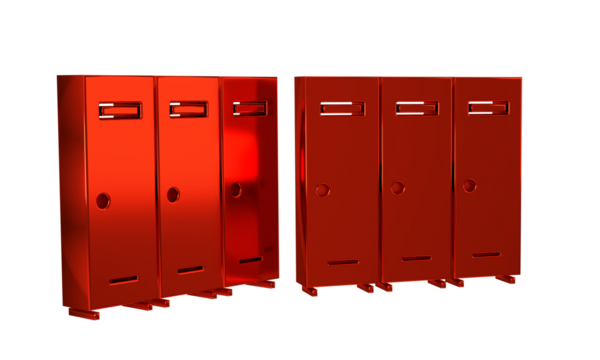 Red Locker or changing room for hockey, football, basketball team or workers icon isolated on transparent background.