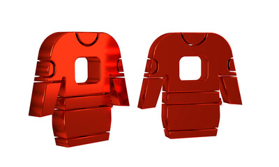 Red Hockey jersey icon isolated on transparent background.