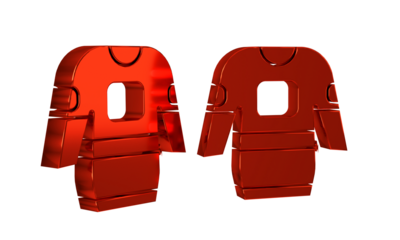 Red Hockey jersey icon isolated on transparent background.