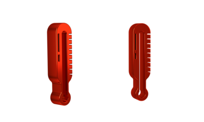 Red Meteorology thermometer measuring icon isolated on transparent background. Thermometer equipment showing hot or cold weather.
