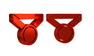 Red Medal icon isolated on transparent background. Winner symbol.
