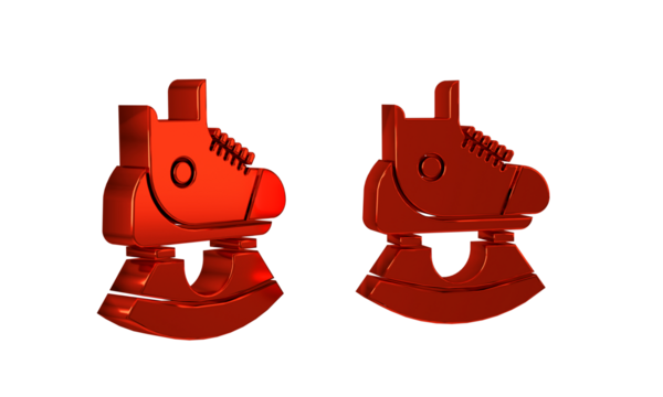 Red Skates icon isolated on transparent background. Ice skate shoes icon. Sport boots with blades.