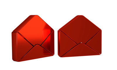 Red Envelope icon isolated on transparent background. Email message letter symbol.