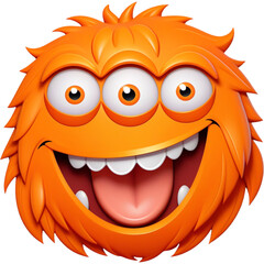 Fototapeta premium Funny orange monster for shirt design