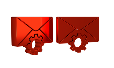 Red Envelope setting icon isolated on transparent background.