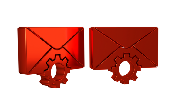 Red Envelope setting icon isolated on transparent background.