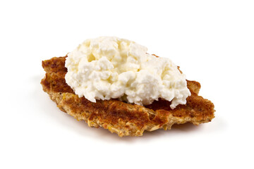 fresh desserts with cottage cheese, isolated on white background.