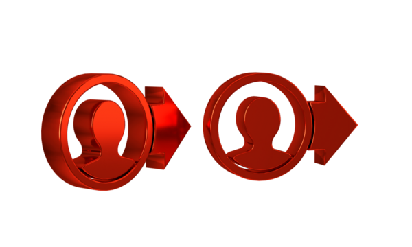 Red Job promotion icon isolated on transparent background. Success, achievement, motivation business symbol, growth.