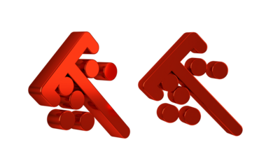 Red Stick for chips icon isolated on transparent background. Casino gambling.