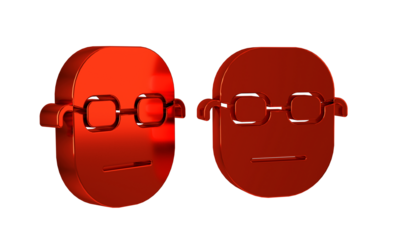 Red Poker player icon isolated on transparent background.