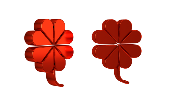 Red Casino slot machine with clover symbol icon isolated on transparent background. Gambling games.