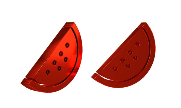 Red Casino slot machine with watermelon symbol icon isolated on transparent background. Gambling games.