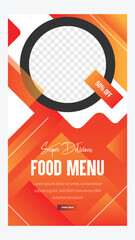Super delicious food menu Instagram story template design vector, food template banner, delicious food menu, food banner template 