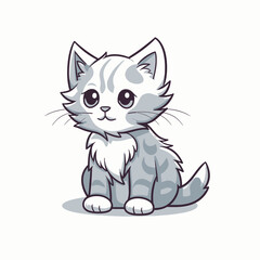 Cute cartoon cat on a white background. Vector illustration for your design