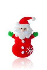 Little toy Santa Claus on a white background