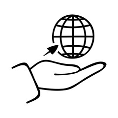 Hand offering globe