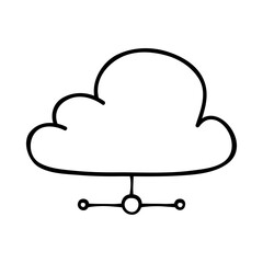 Cloud computing icon in hand-drawn style