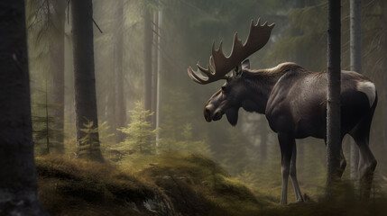 Majestic Moose in Natural Habitat / Majestätischer Elch in seinem natürlichen Lebensraum